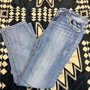 Miss Me Women's Blue Straight Leg Jeans